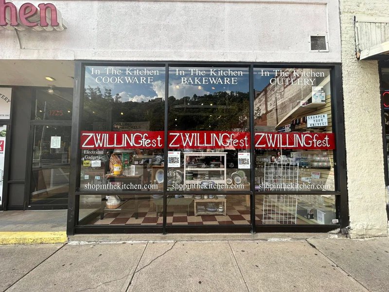 In The Kitchen is a knife store in Pittsburgh, Pennsylvania featuring Kitchen knives and knife sharpening.