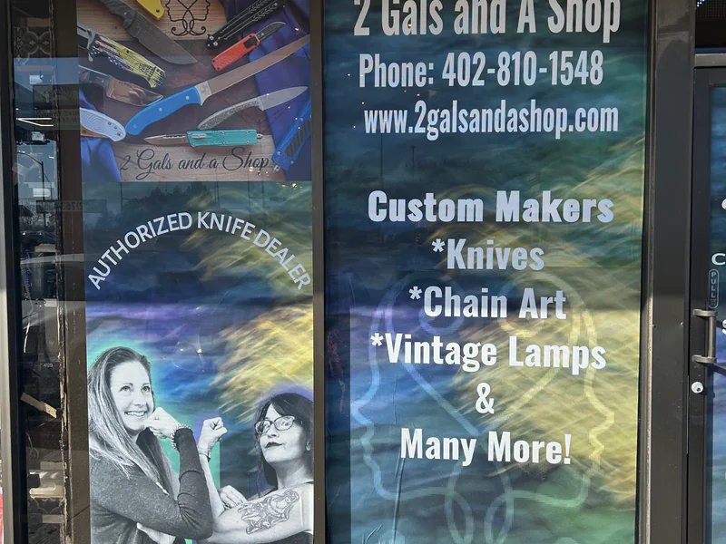 2 Gals and a Shop LLC is a knife store in Adams, Nebraska featuring Benchmade, Pocket, Tactical knives and knife sharpening.