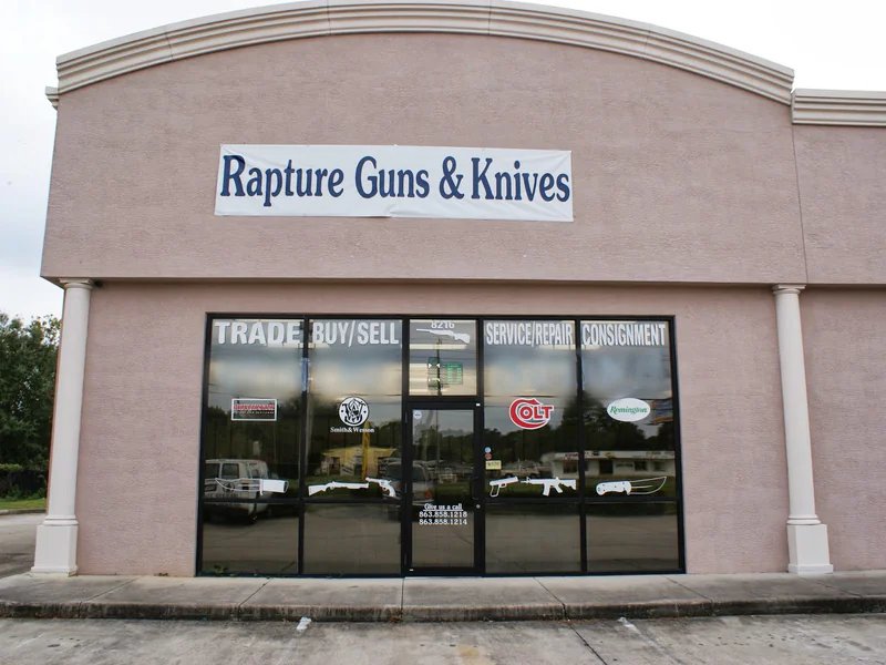 Rapture Guns & Knives is a knife store in Lakeland, Florida featuring Hunting knives and knife sharpening.